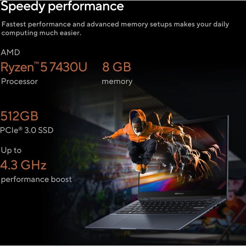 Vivobook S TN3402YA-LZ327W - 14'' Ryzen 5-7430U 8GB DDR4 512GB SSD