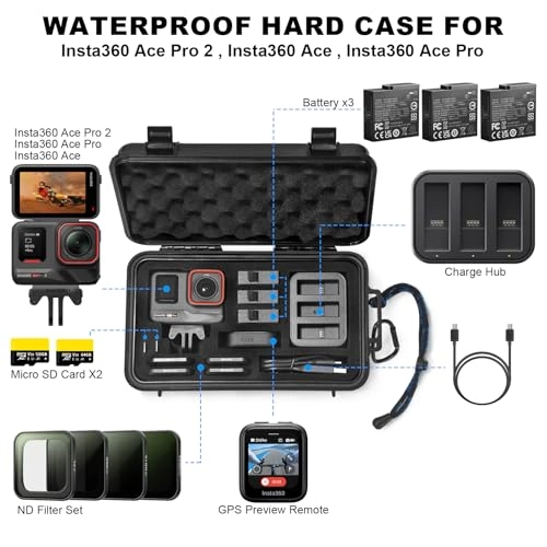 Travel Waterproof Hard Case - Insta360 Ace Pro 2 Insta360 Ace Pro Insta360 Ace