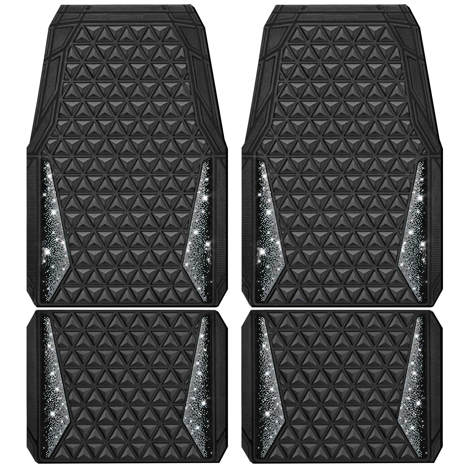 Bling Diamond Car Mats - 4.0 Count Universal Fit