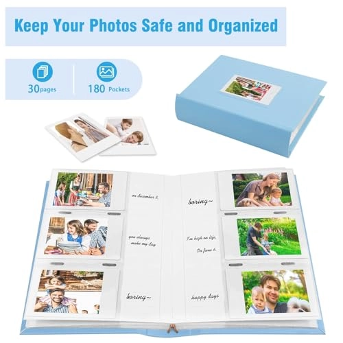 2x3" 180 Pockets Faux Leather Photo Album