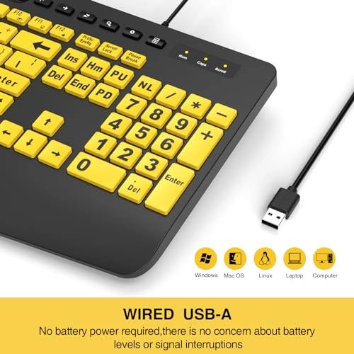 Large Print Backlit Keyboard - Standard Wired