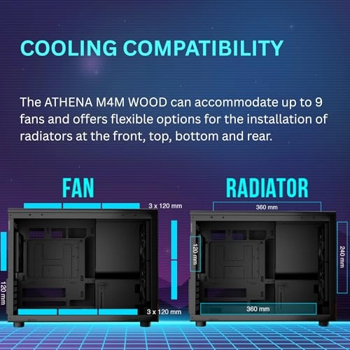 ATHENA M4M WOOD - tempered glass side panel microATX miniITX