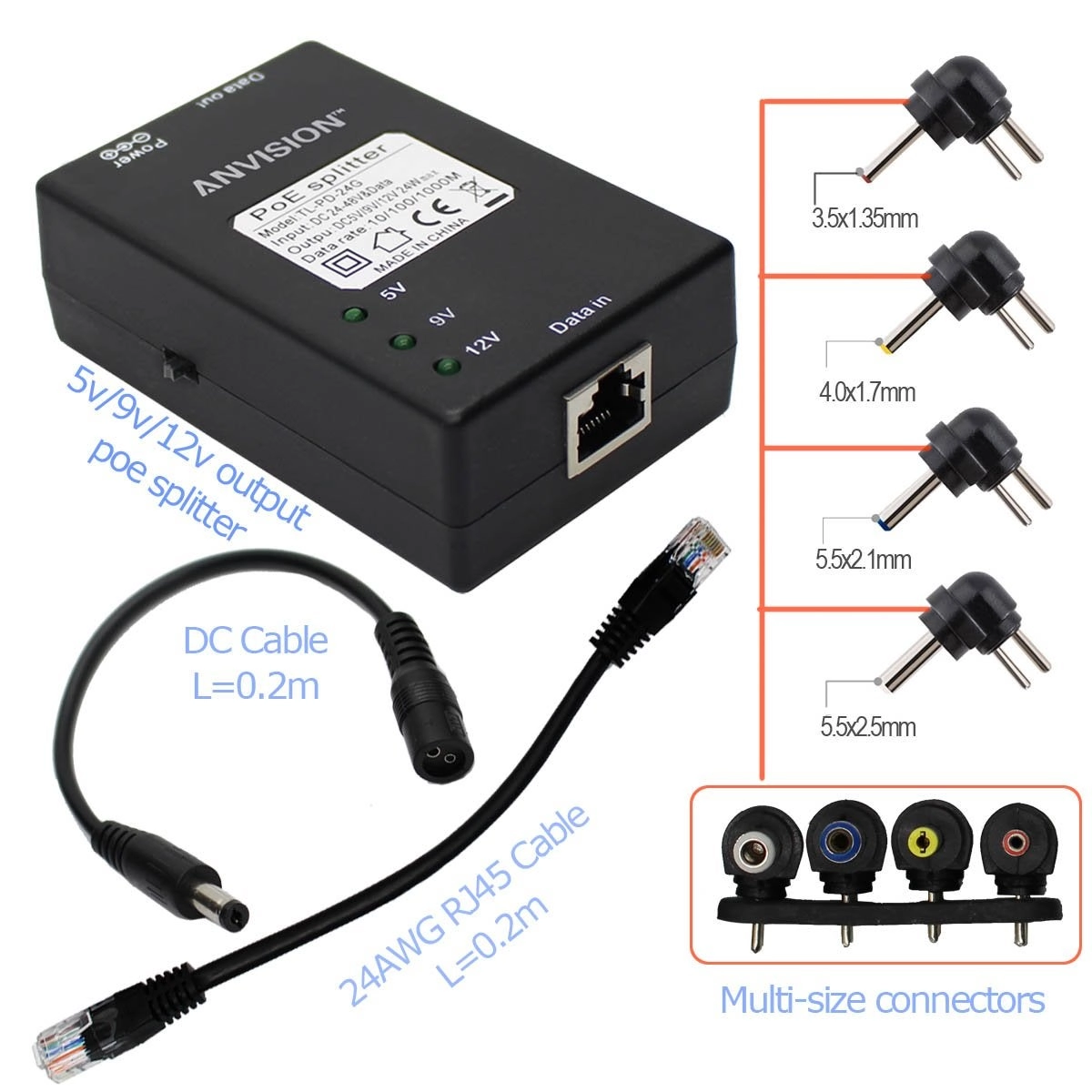 Active Gigabit PoE Splitter Adapter