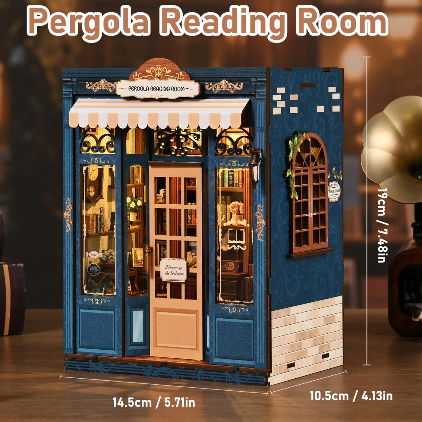 Book Nook Kit - DIY 3D Wooden Puzzle with LED Light and Dust Cover