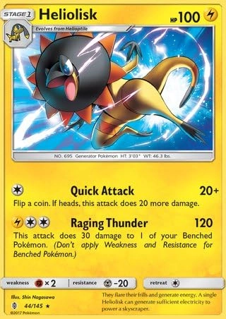 Pokémon Pokemon Heliolisk 44/145 - English - 1pcs + Toploader