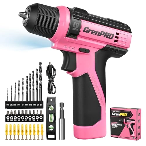 Cordless Drill - 8V Pink 3/8" Keyless Chuck