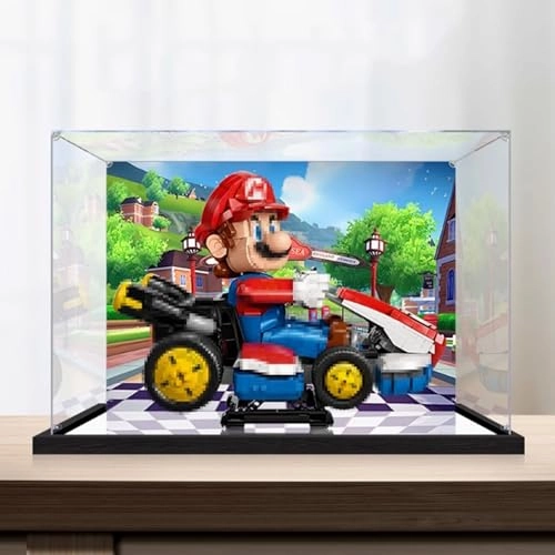 Acrylic Transparent Collectible Display Case for LEGO 72037 Karting Block Model - 3mm thickness