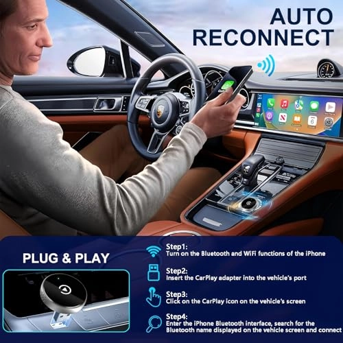 Wireless CarPlay Adapter - Bluetooth USB iPhone