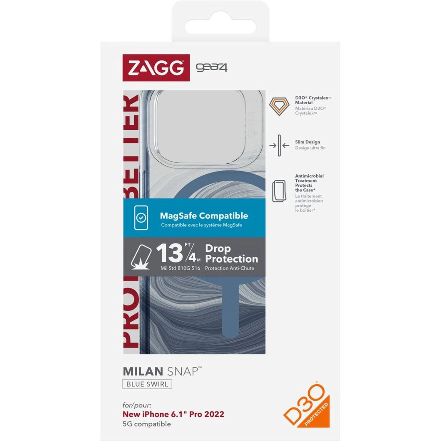 D3O Milan Snap Case - Polycarbonate, Thermoplastic Polyurethane for iPhone 14 Pro Max