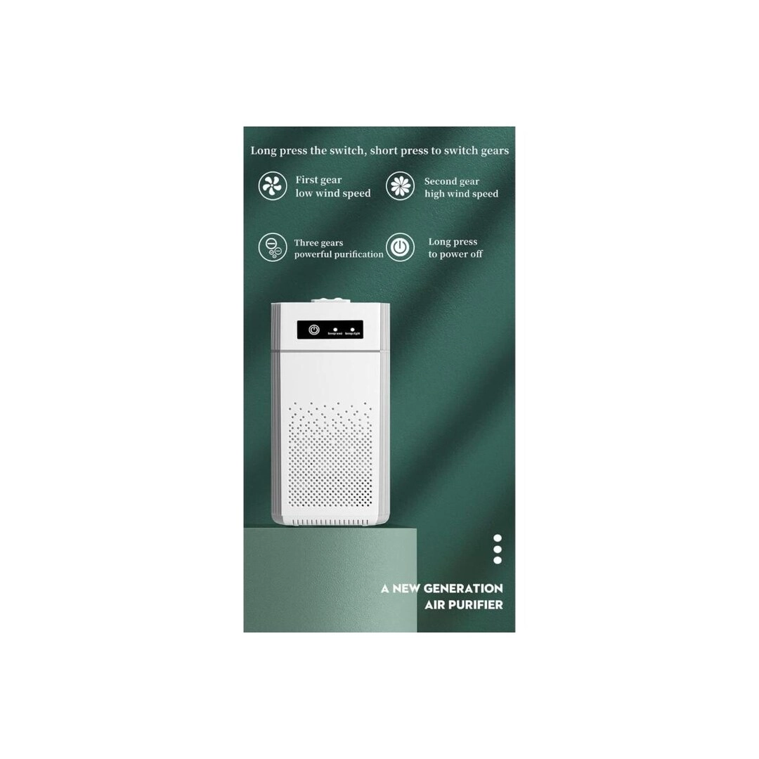Desktop Air Purifier - Negative Ion Technology 3-Speed Settings LED Indicator