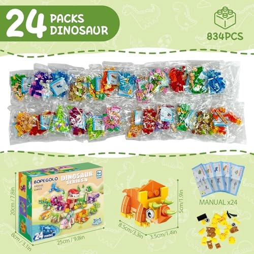 3-in-1 Dinosaur Building Blocks - 36pcs