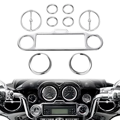 Amazicha Stereo Accent Speedometer Speaker Trim Loop Set - Harley Davidson Electra Glide, Street Glide, Road Glide and Trike 1986-2013