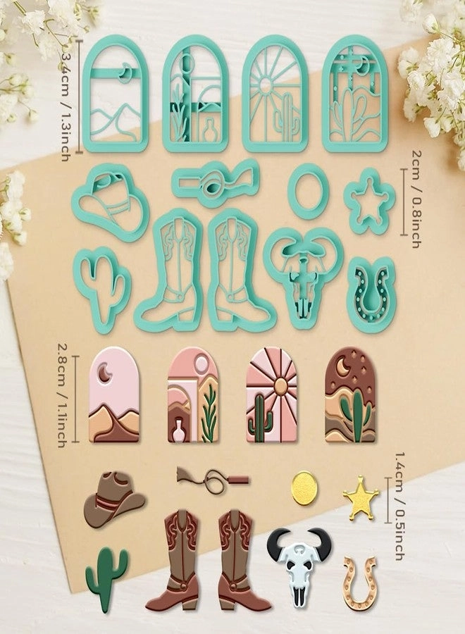 Western Cowboy Polymer Clay Cutters - 13 Pcs Earring