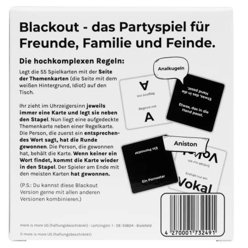 more is more Blackout - White Edition Party Game