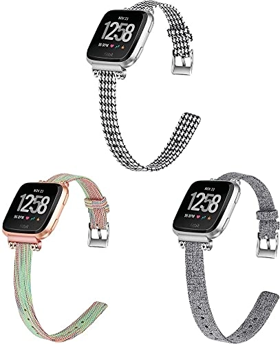 Watch Band for Fitbit Versa - Canvas Buckle 3-Pack