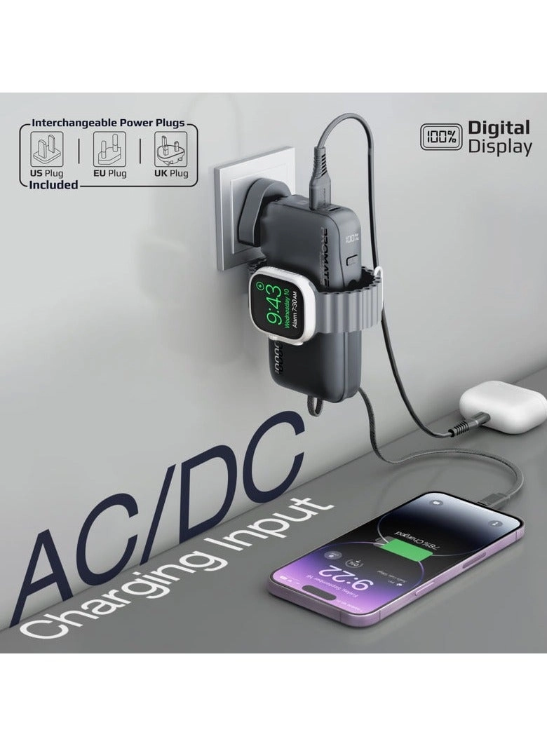 Ultra-Compact Wall Charging Power Bank - 10000mAh 22.5W Fast charging