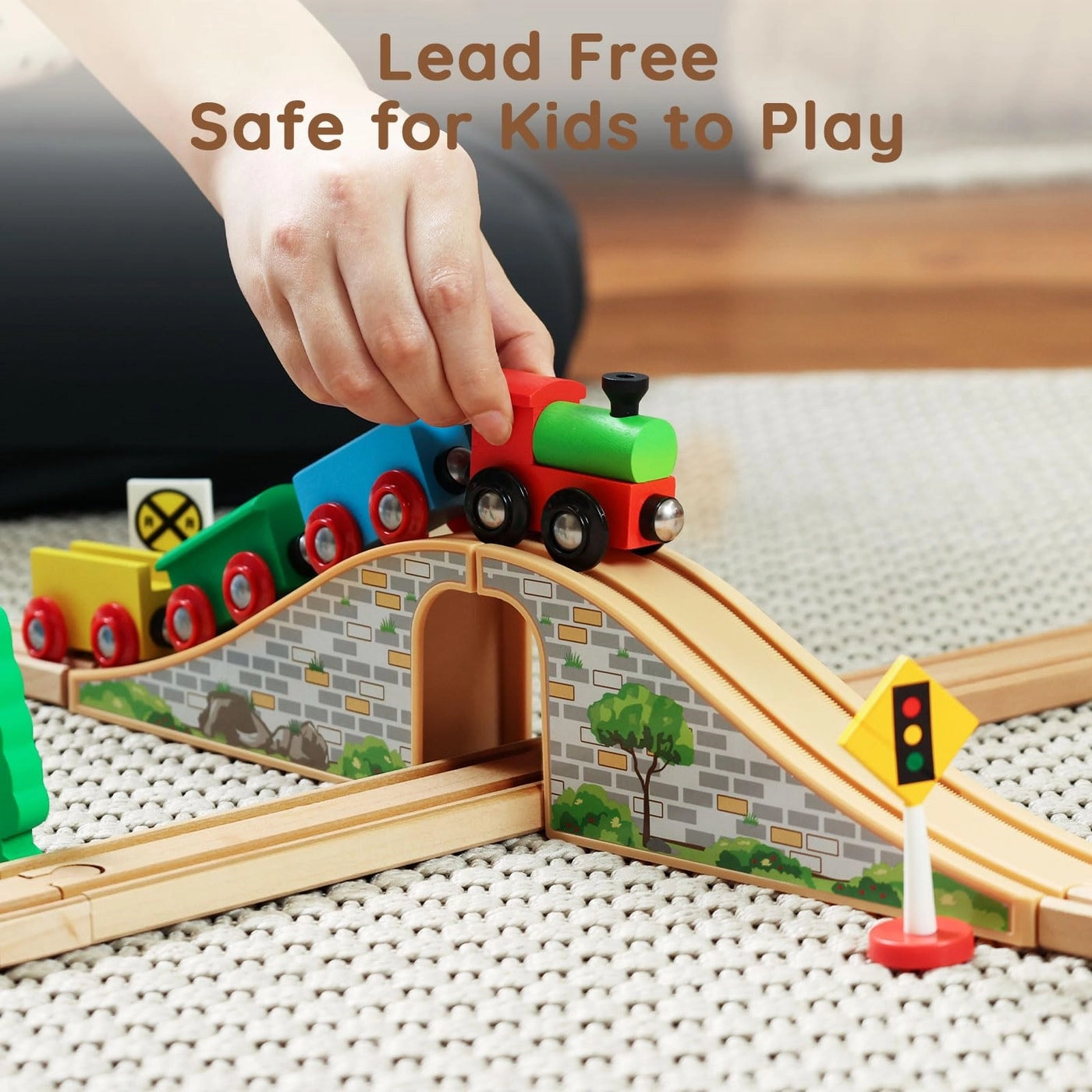 Wooden Train Set - 26 pcs