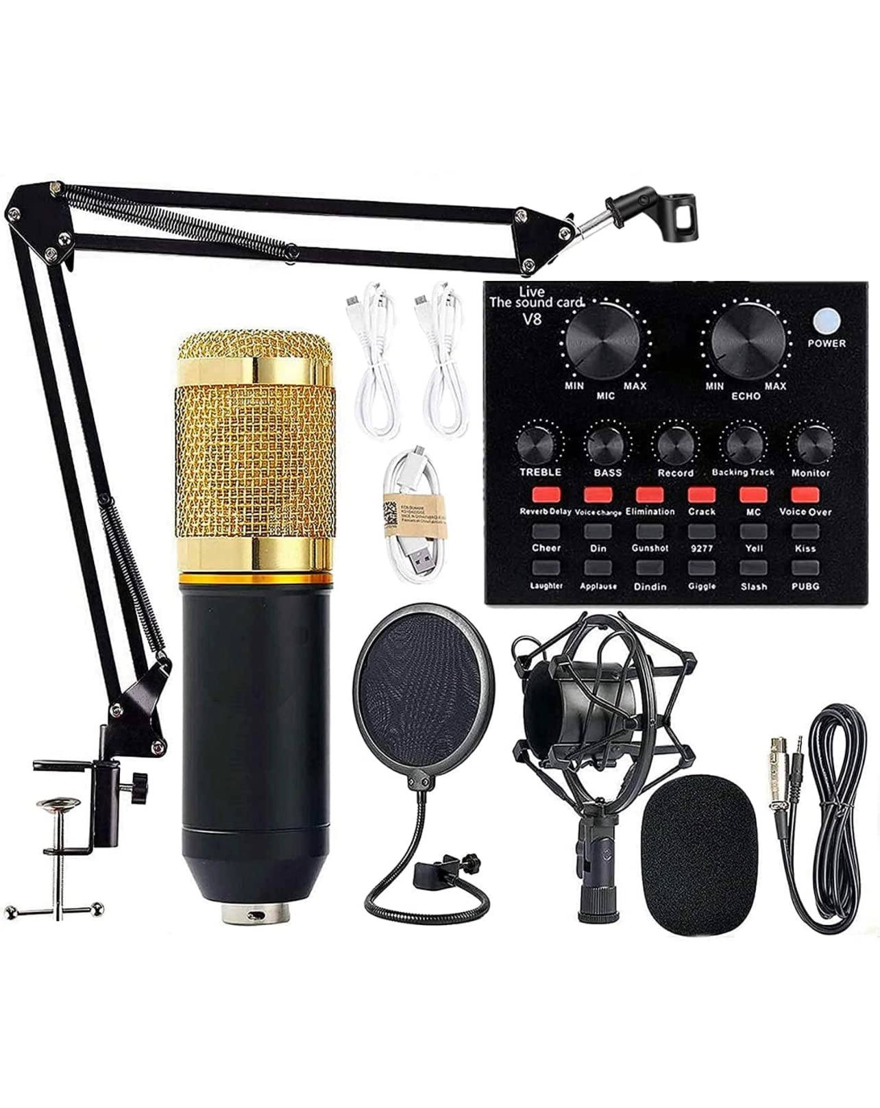 LQQ BM800 + V8 Sound Card Auxiliary Microphone
