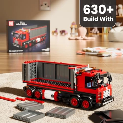 Container Truck - 630 Pieces Red