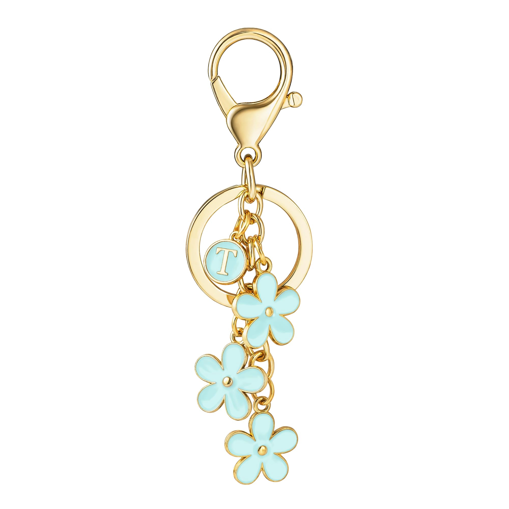 Initial Keychain - Floral