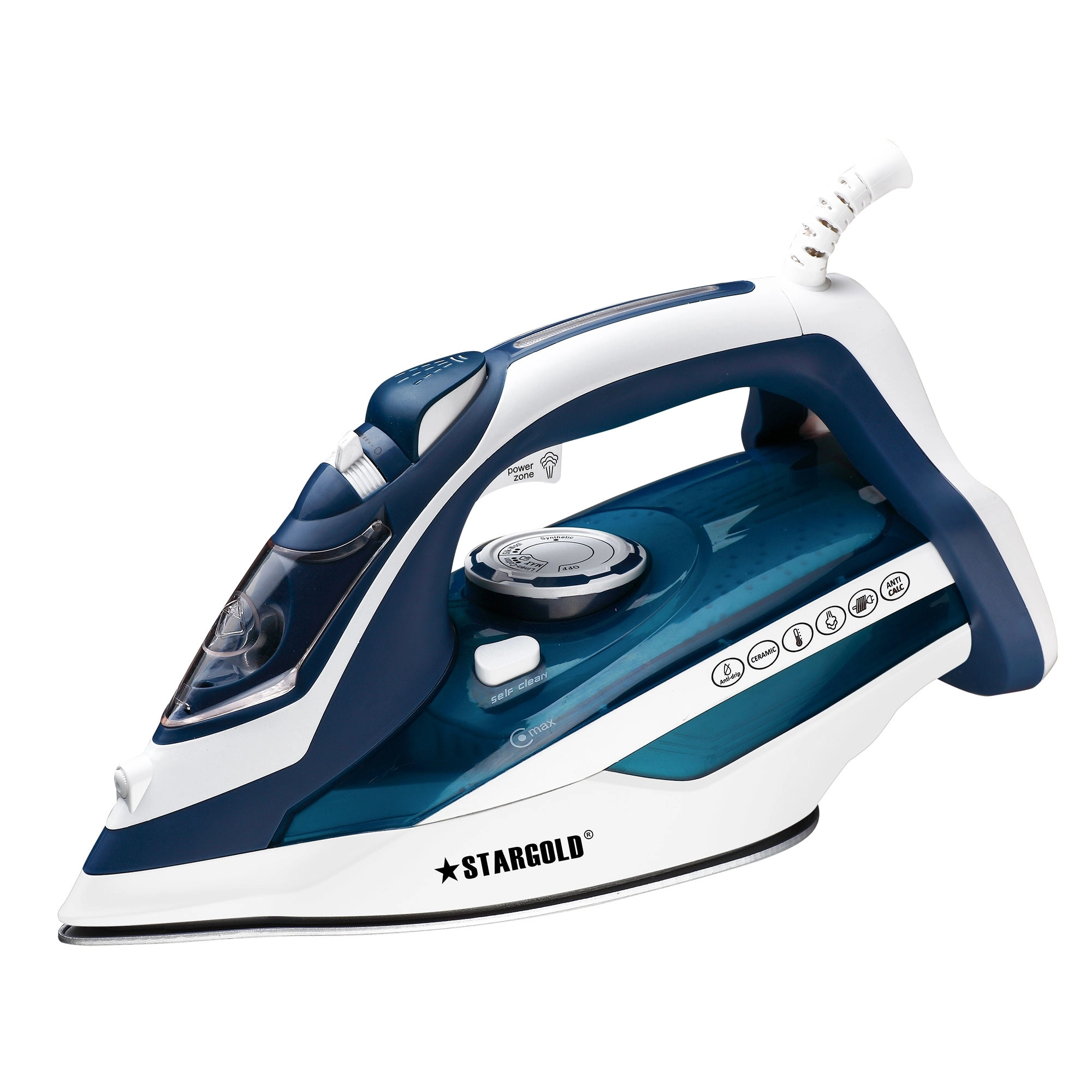 STARGOLD INTERNATIONAL Dry and Wet Steam Iron - 3000W Ceramic Soleplate