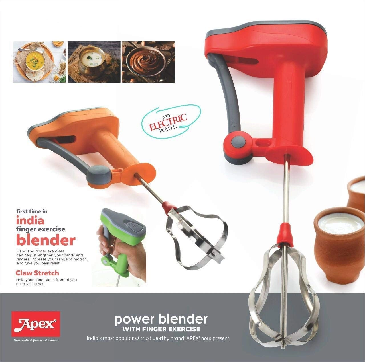 PowerFree Hand Blender and Beater - HighSpeed Operation Multicolour