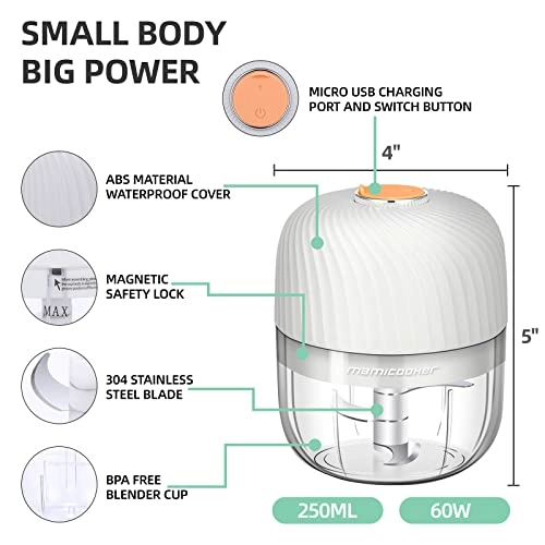 Electric Garlic Chopper - 250ML USB Charging