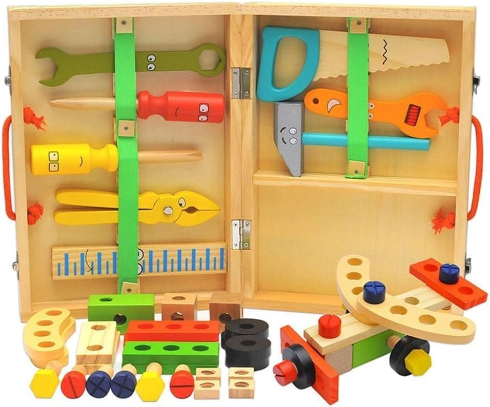 Wooden Tool Kit - 2 3 4 5 6 Year Old 35 pieces