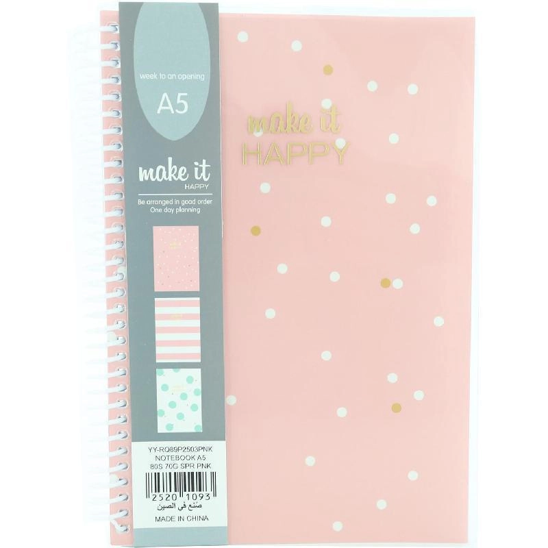 Notebook 19 X 26 cm Spiral - Grid 100 Sheets