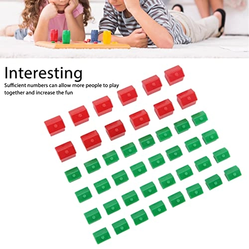Hotels Houses Game Pieces - 10 red houses and 30 green houses