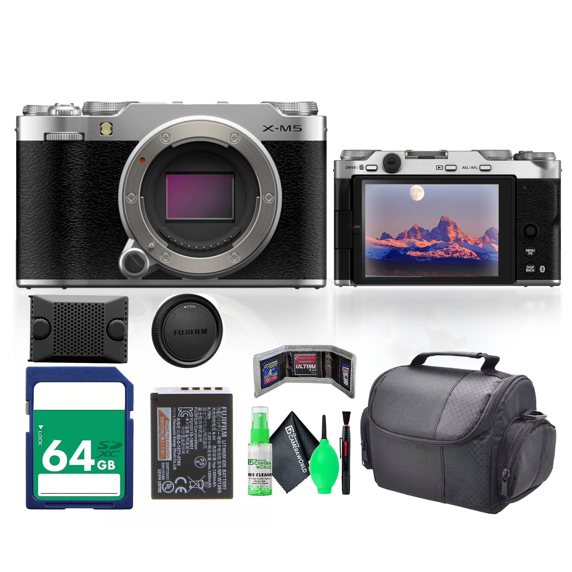 Fujifilm X-M5 + SF-M Tough Series + Cleaning kit + Memory Card Wallet + USB Card Reader + Travel Bag