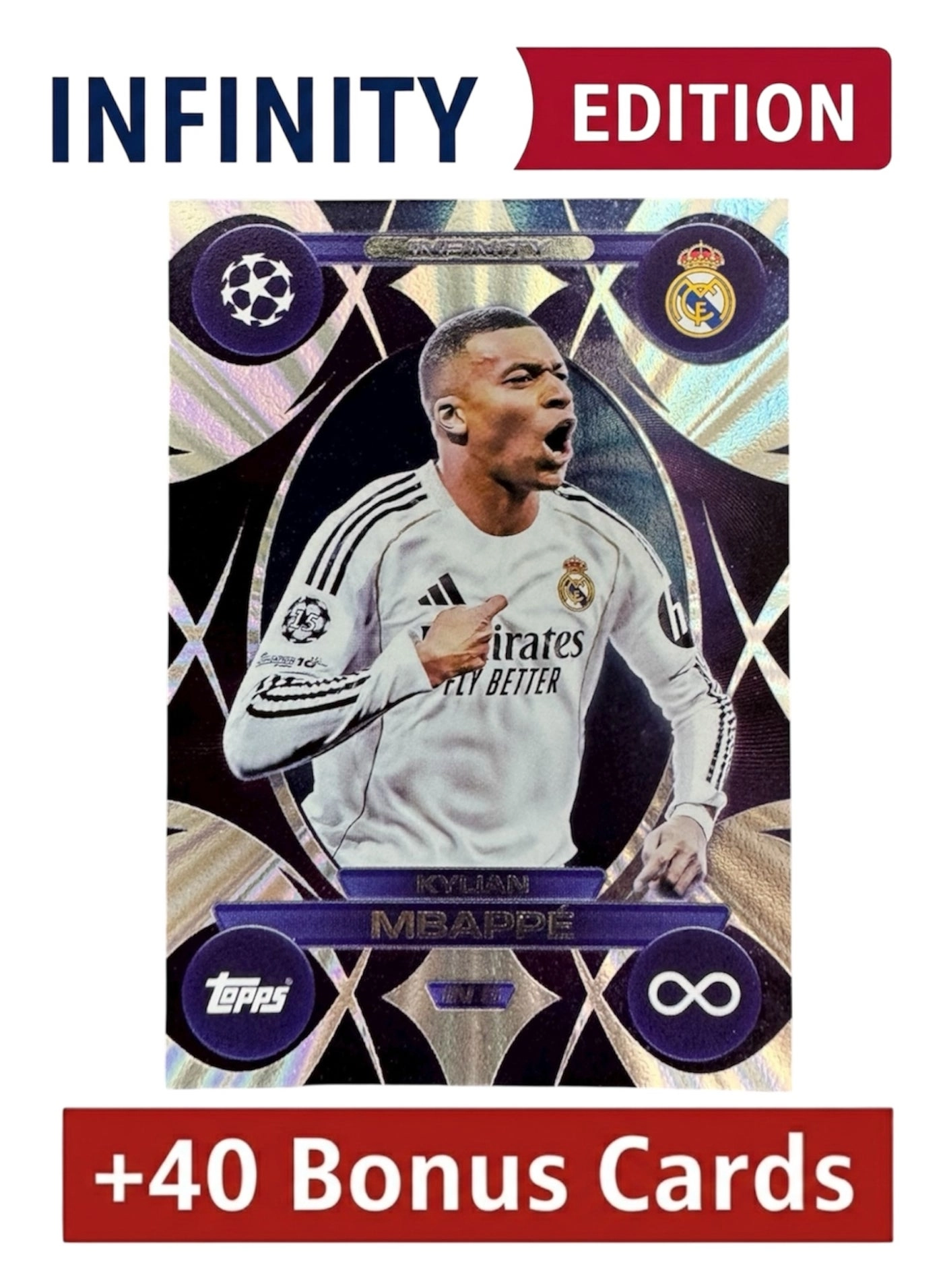 Topps Infinity Mbappé + Bonus Football Trading Cards - 41pcs