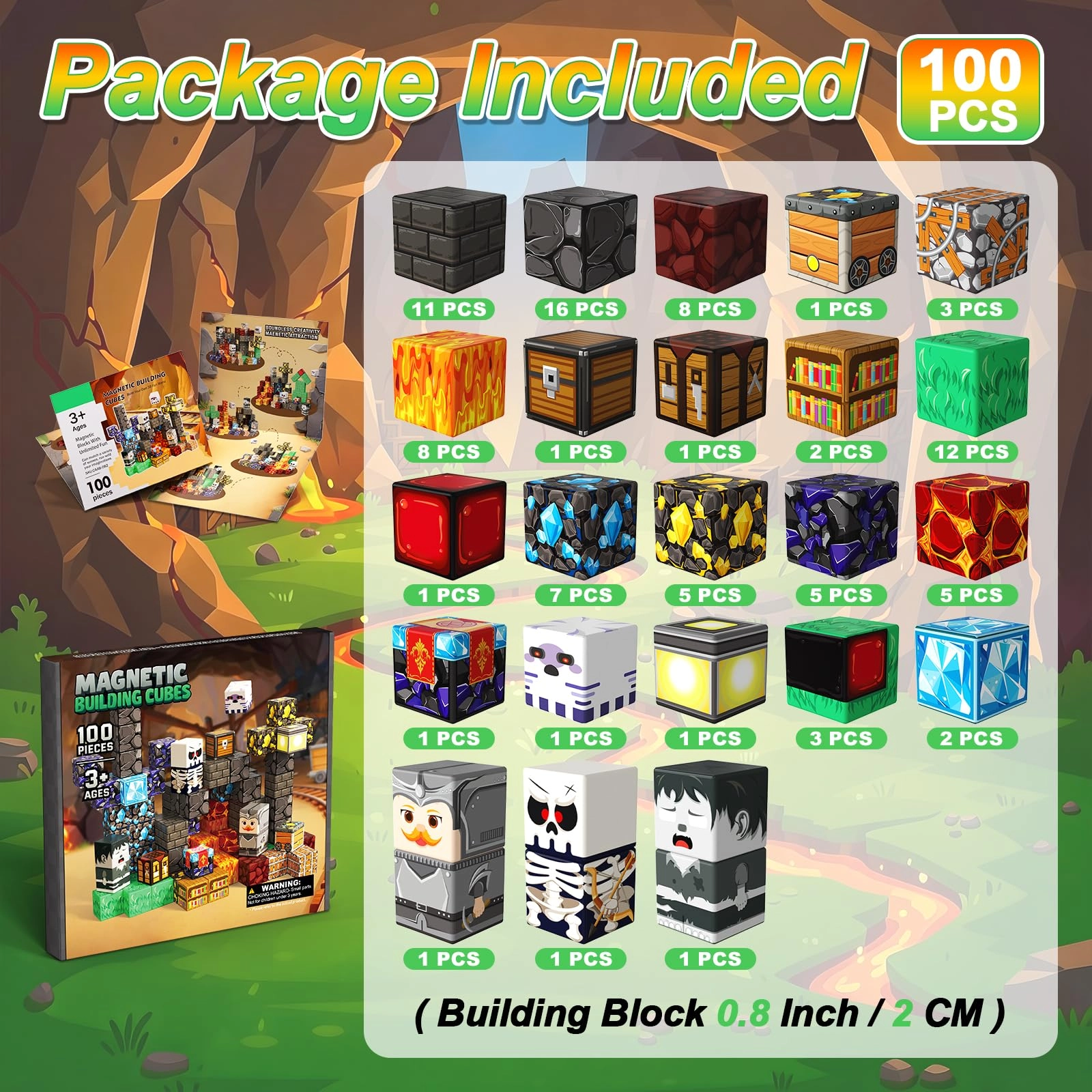 Magnetic Blocks - 100 pcs