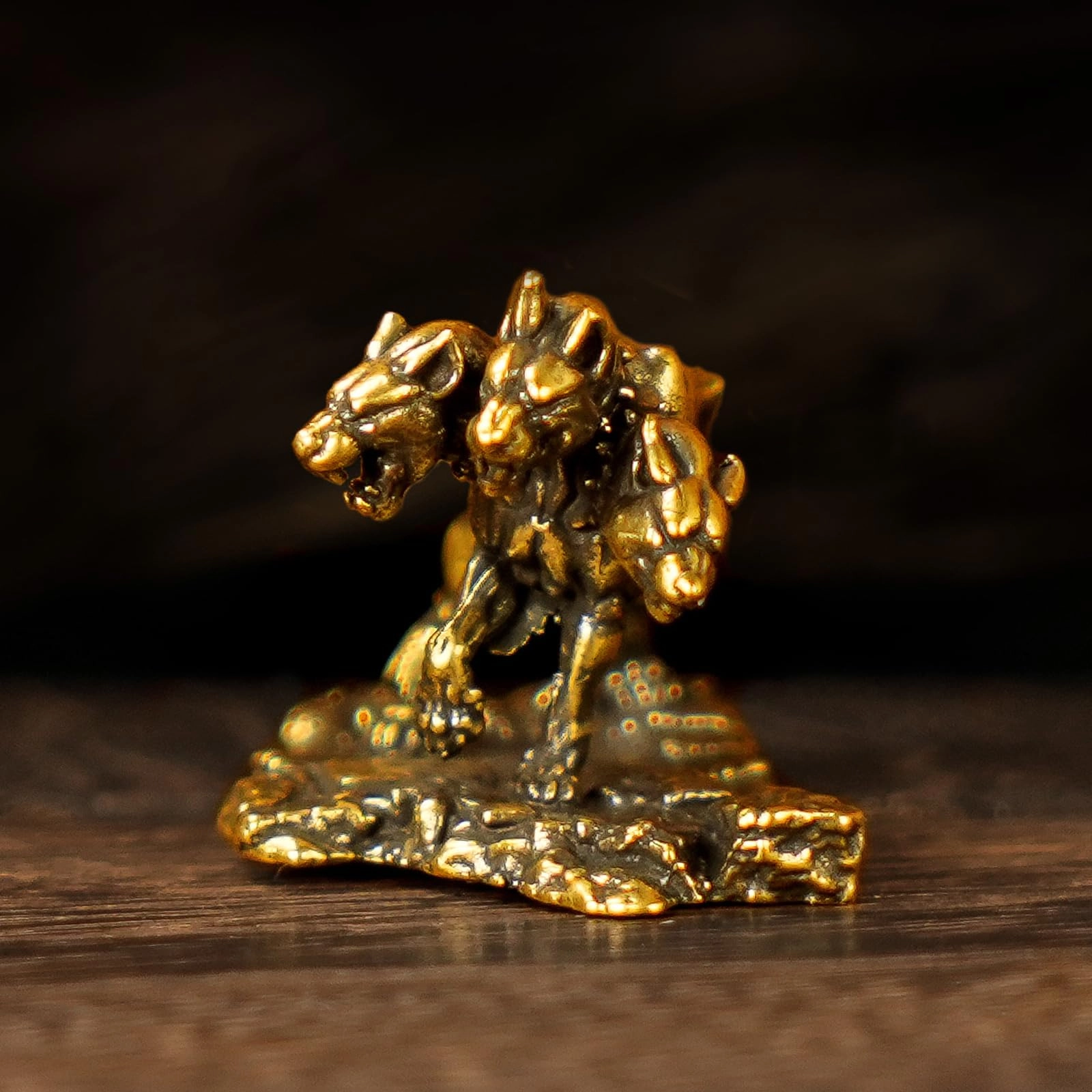 chovy Cerberus Statue - Brass