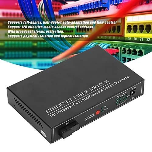 Gigabit Ethernet Switch, Long Distance Transmission Ethernet Fiber Switch TBC-MC3414ES20A 100-240V Ethernet for Rackmount for Wall Mount(#3)
