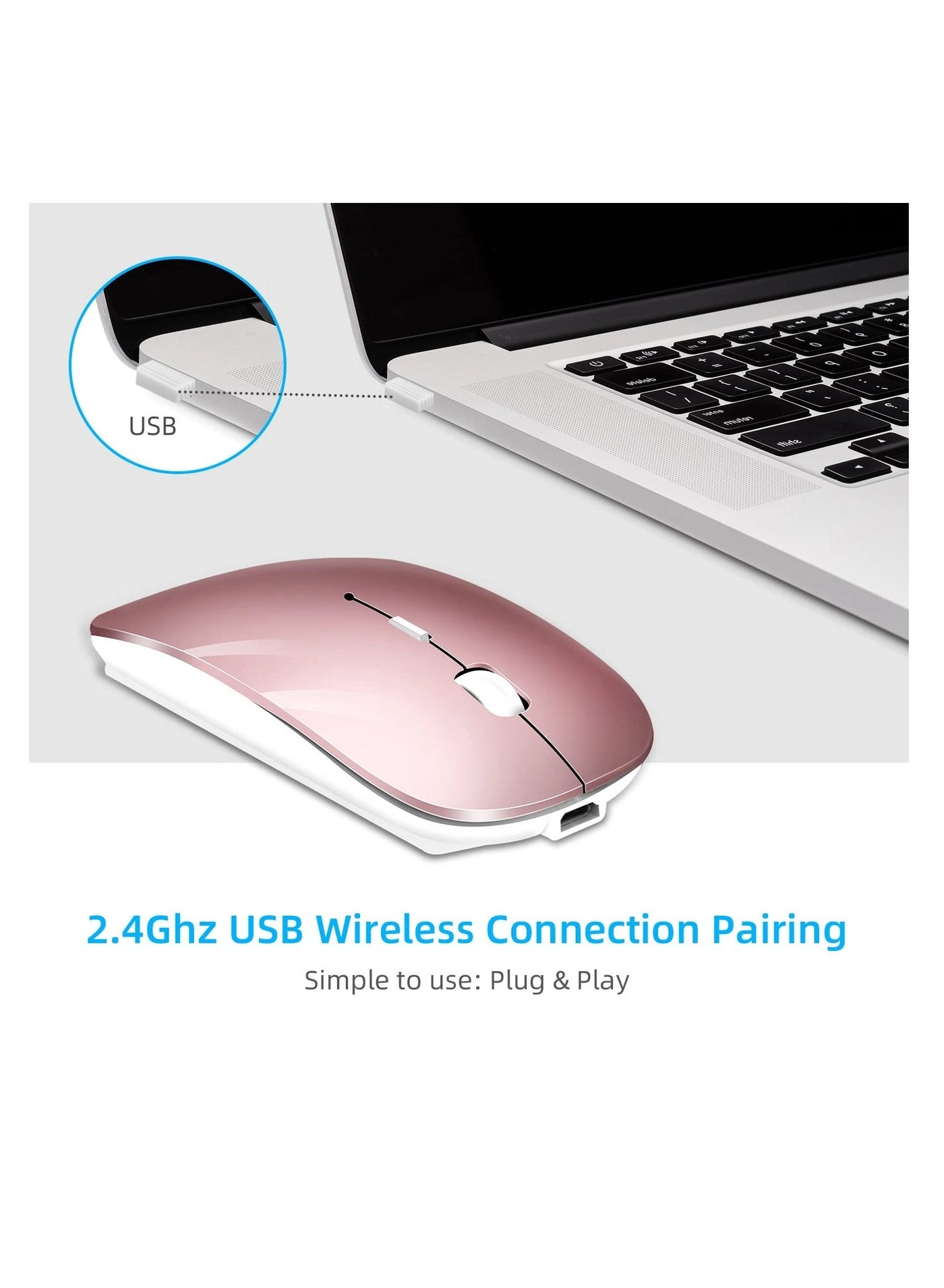Dual-Mode Silent Cordless Mouse - Wireless