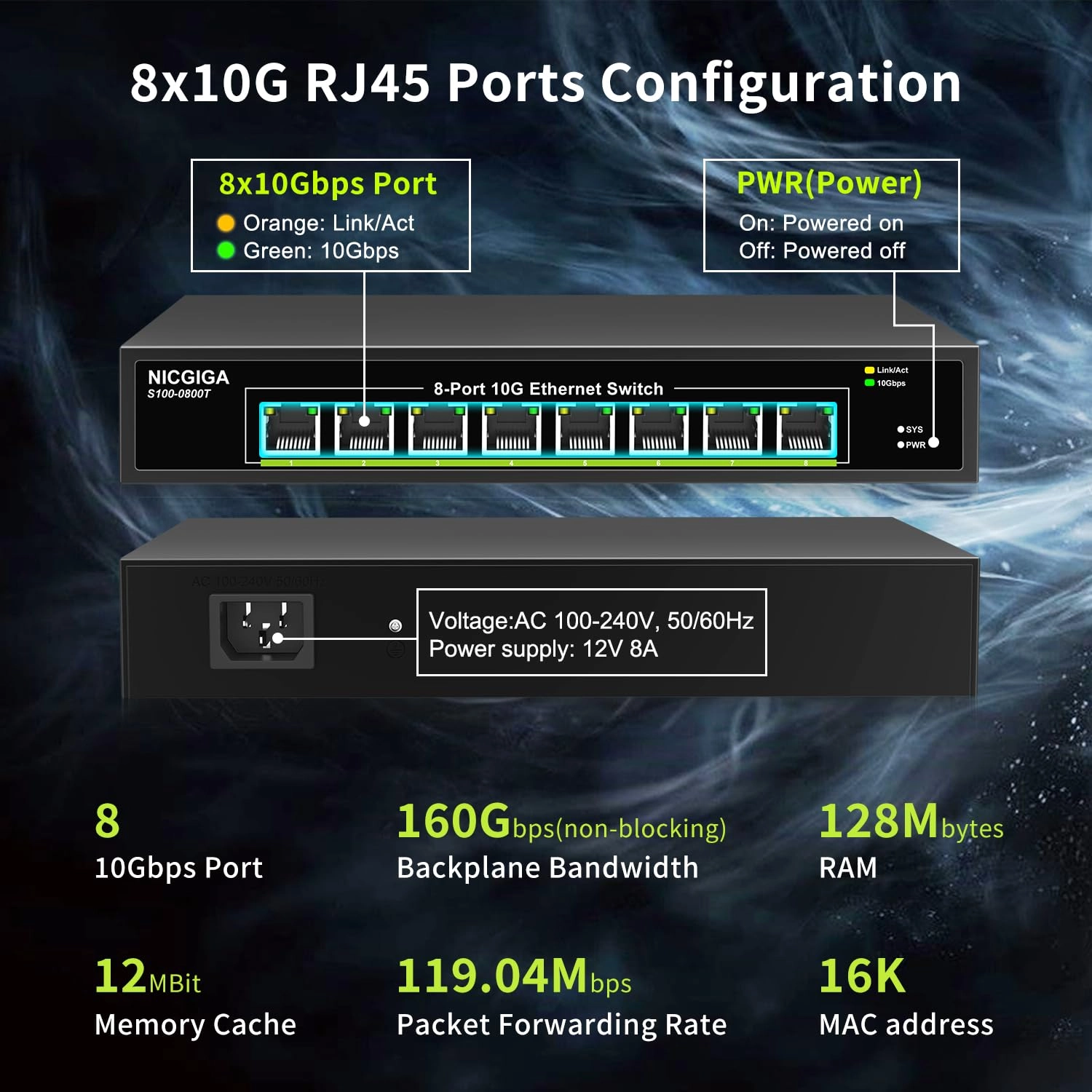 S100-0800T 8-ports