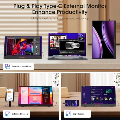 Portable Monitor - 15.6 Inches FHD 1080p