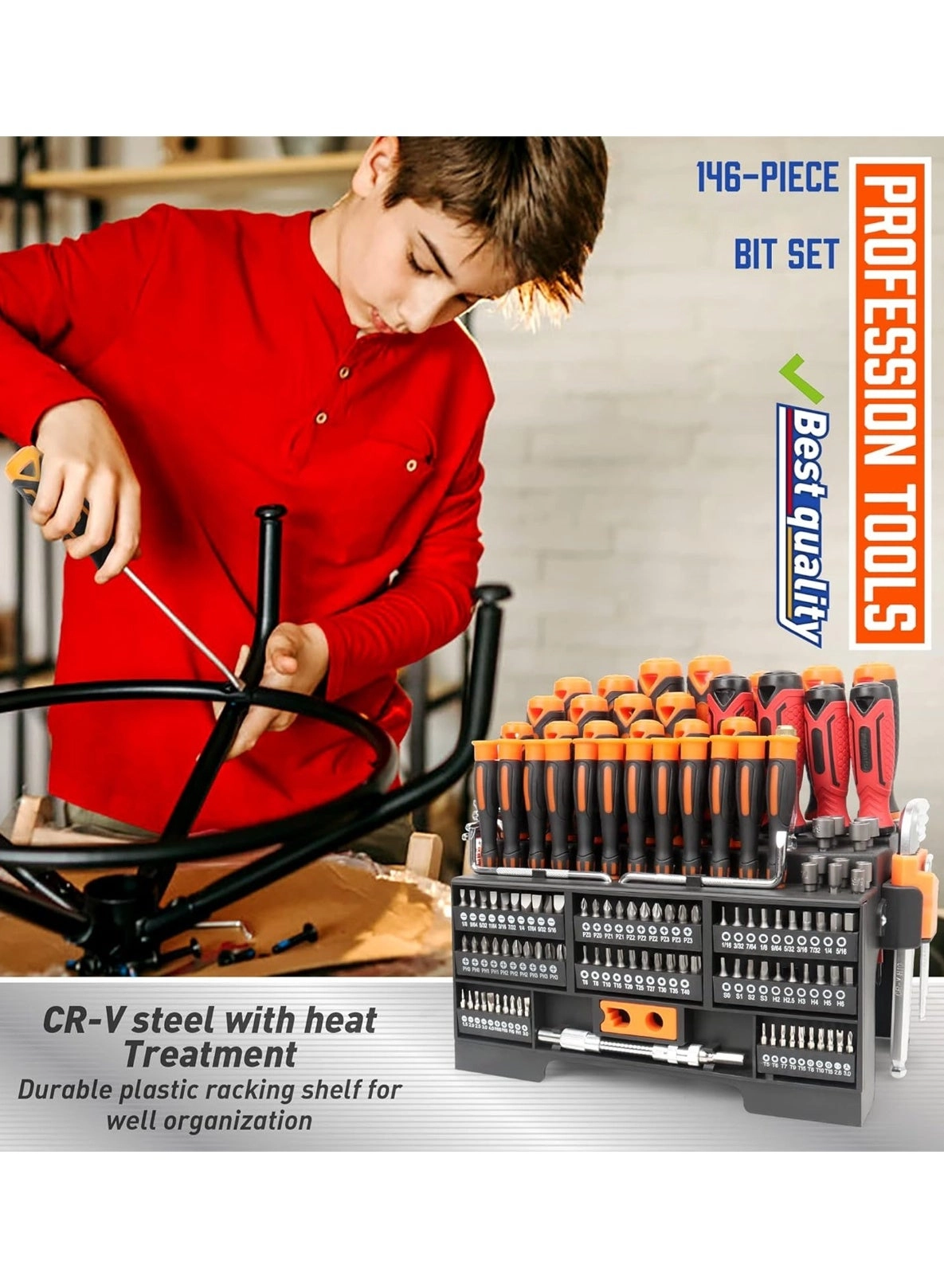 Magnetic Slotted and Phillips Screwdriver Set (146 Pcs)