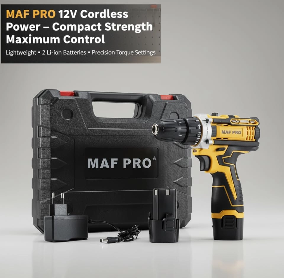 Cordless Drill - 12V 1500 RPM 10mm Keyless Chuck