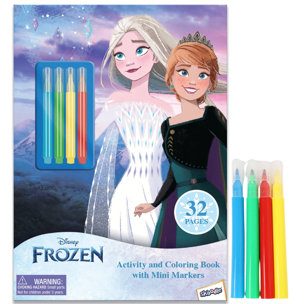 Disney Frozen Activity Book - 32 Coloring Pages 4 Mini Markers