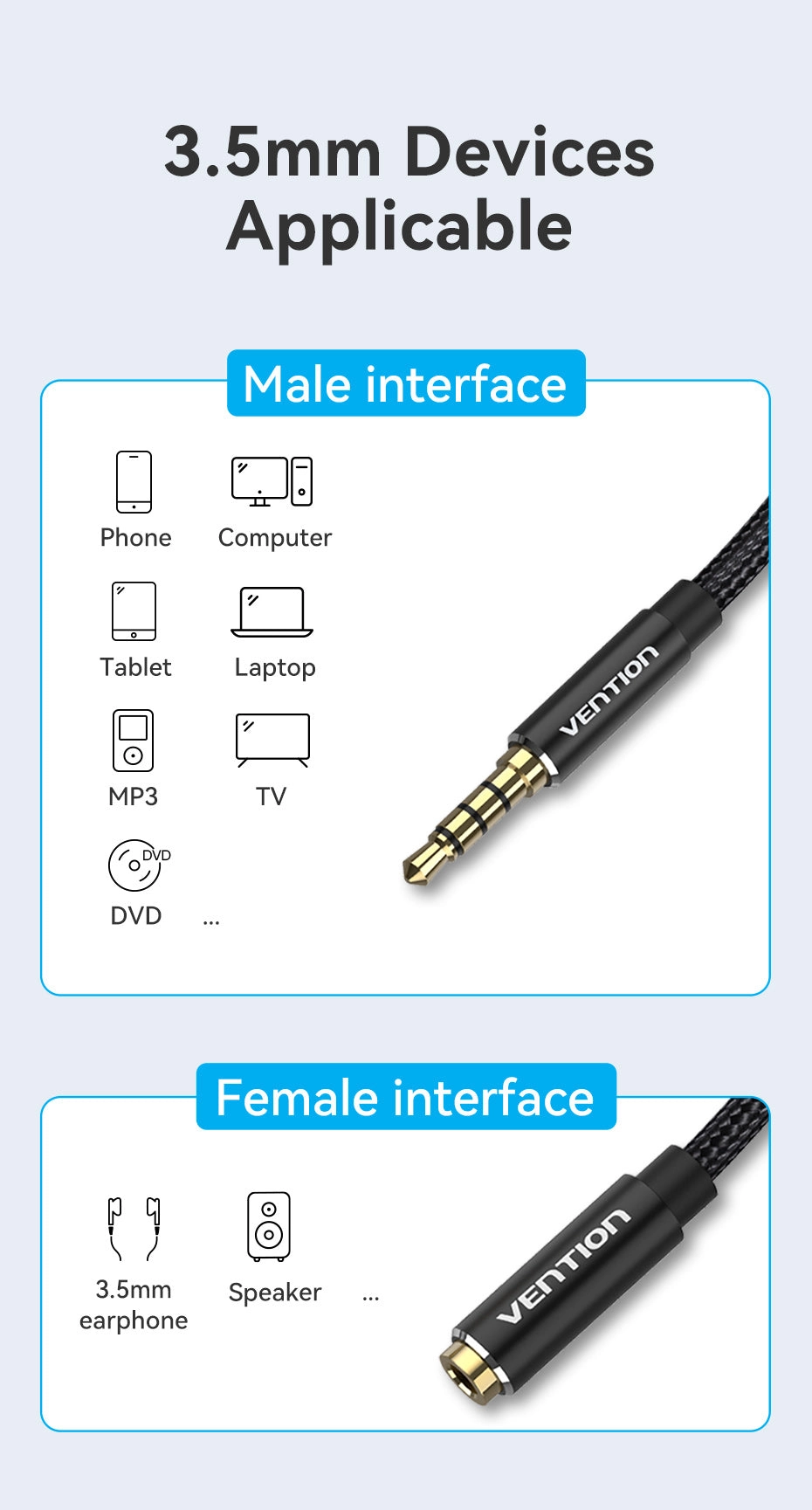 3.5mm Male to Male Audio Cable - 1 m