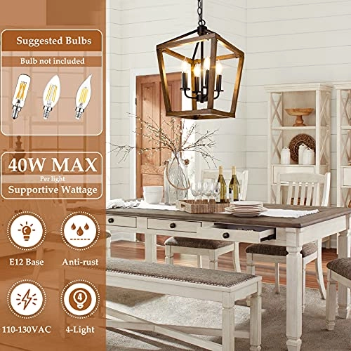 Farmhouse 4-Light Chandelier - Dimmable