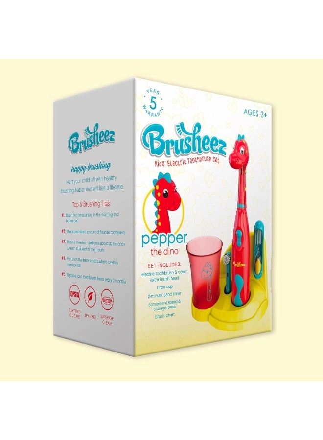 Kids’ Electric Toothbrush Set - Ages 3+ 2 Brush Heads 2-Minute Timer