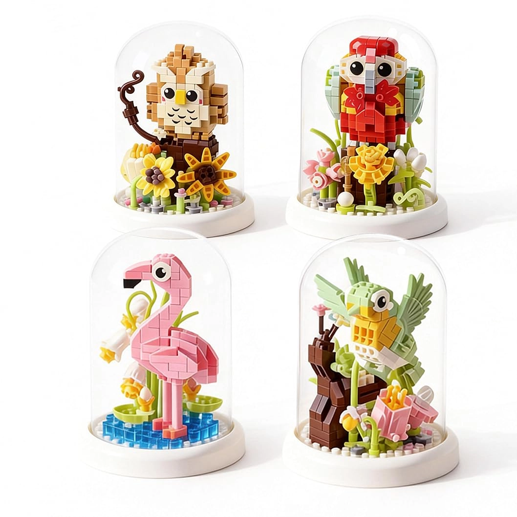 Insgen Avian Artistry Building Set - Hummingbird Flamingo Parrot Owl 963 pcs