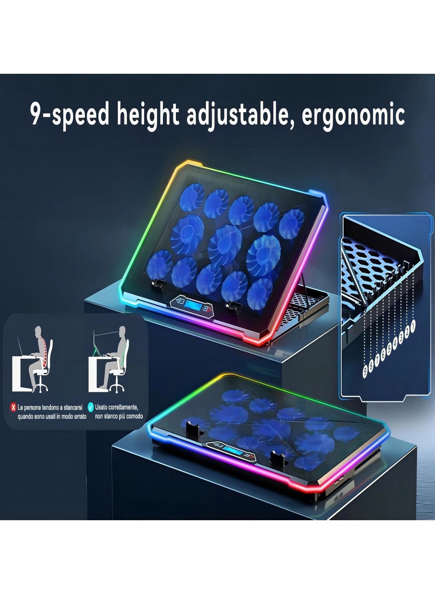 Laptop Cooling Pad - 13 Fans 15.6-17.3 inch