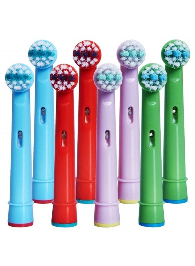 ANBOO Kids Toothbrush Replacement Heads - 8 Count Multicolour Extra-Soft Bristles