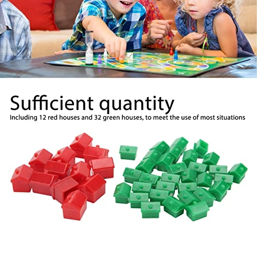 Hotels Houses Game Pieces - 10 red houses and 30 green houses