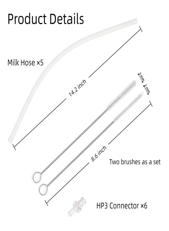 Milk Tube Hose - Food-grade + HP3 Connectors + Cleaning Brush