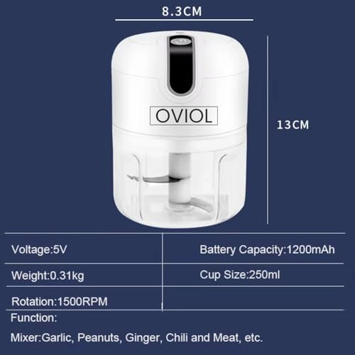 Mini Electric Chopper - 250 ML Battery Powered